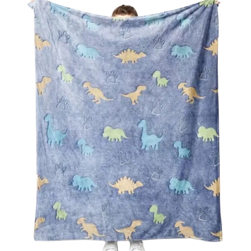 Dinosaur Glow-in-Dark Plush Blanket